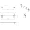 Jeffrey Alexander 96 mm Center-to-Center Polished Chrome Square Zane Cabinet Pull 293-96PC